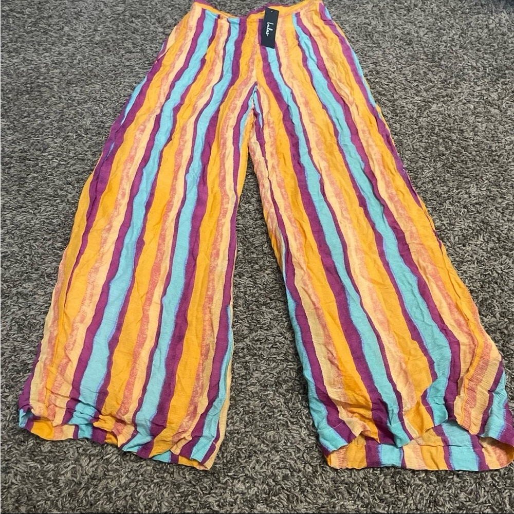 Lulu’s NWT striped wide leg pants size small